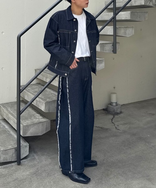 Gaphos (ガフォス)の「2wayスナップバルーンフリンジデニムパンツ/セットアップ可(デニムパンツ・メンズ・ブルー/ブラック・1/2/3)」の22枚目の写真