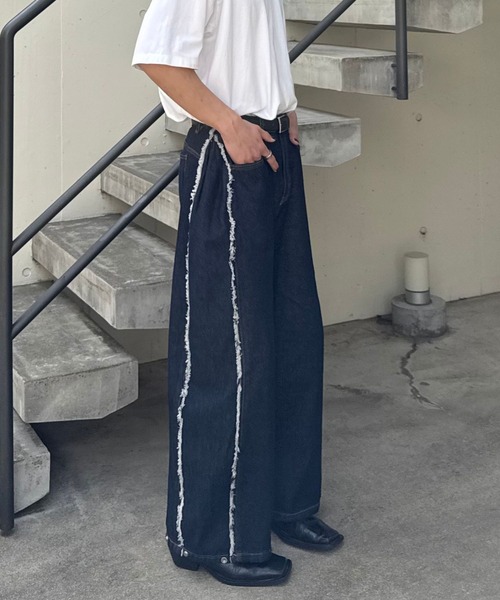 Gaphos (ガフォス)の「2wayスナップバルーンフリンジデニムパンツ/セットアップ可(デニムパンツ・メンズ・ブルー/ブラック・1/2/3)」の18枚目の写真