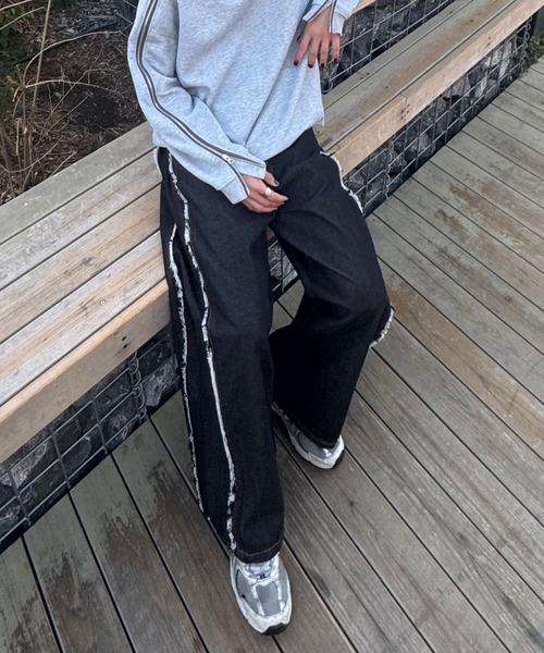 Gaphos (ガフォス)の「2wayスナップバルーンフリンジデニムパンツ/セットアップ可(デニムパンツ・メンズ・ブルー/ブラック・1/2/3)」の5枚目の写真