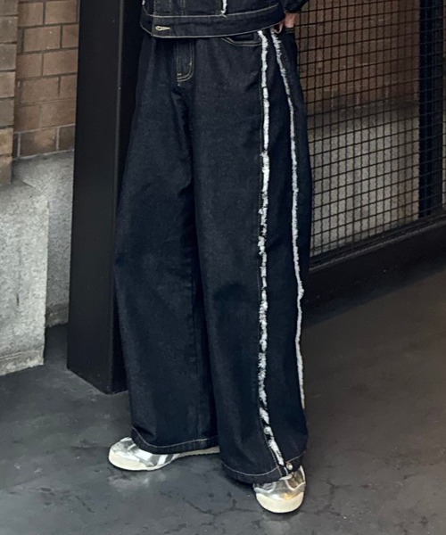 Gaphos (ガフォス)の「2wayスナップバルーンフリンジデニムパンツ/セットアップ可(デニムパンツ・メンズ・ブルー/ブラック・1/2/3)」の9枚目の写真