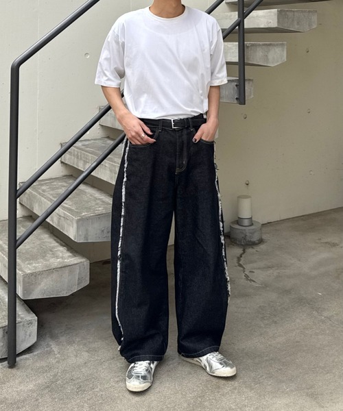 Gaphos (ガフォス)の「2wayスナップバルーンフリンジデニムパンツ/セットアップ可(デニムパンツ・メンズ・ブルー/ブラック・1/2/3)」の4枚目の写真