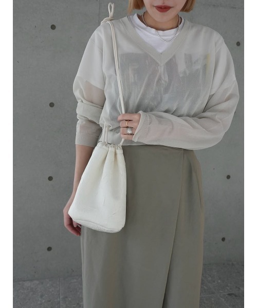 MANOF(マノフ)の「WASHER POUCH(ショルダーバッグ・レディース・アイボリー/ブラック・FREE)」の20枚目の写真
