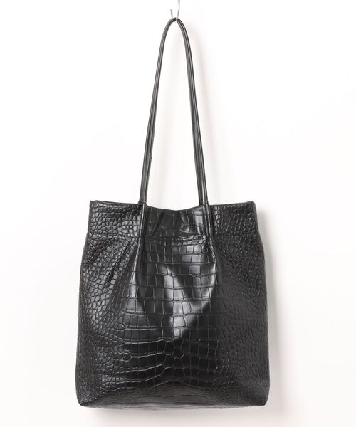 MAISON BREEZE（メゾンブリーズ）の「【MAISON BREEZE】クロコ型押し ミドルタックトートバッグ SNBD（トートバッグ・レディース・モカ/アイボリー/ブラック/シルバー・FREE）」の10枚目の写真