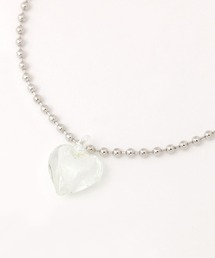LOWRYS FARM | ガラスハートネックレス 326065(ネックレス)