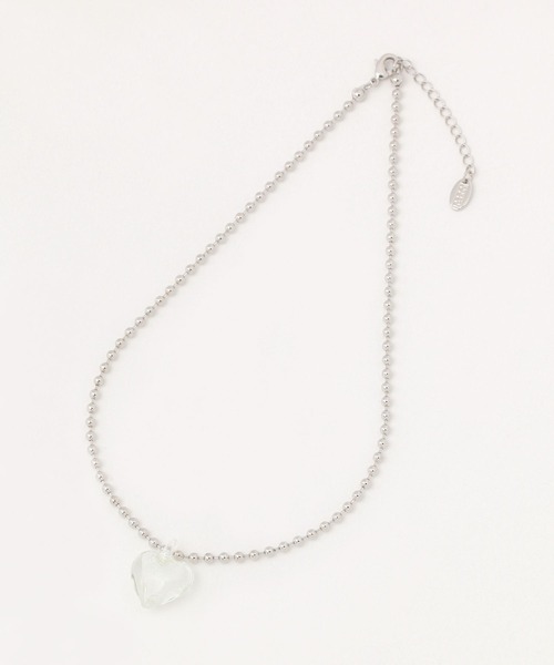 LOWRYS FARM（ローリーズファーム）の「ガラスハートネックレス 326065（ネックレス・レディース・ブラウン/その他/その他1/カーキ・FREE）」の7枚目の写真