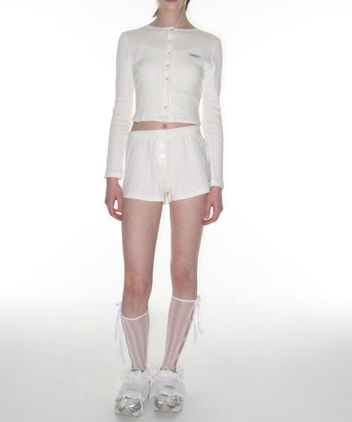 CRANK】HEART BUTTON EYELET CARDIGAN（カーディガン/ボレロ