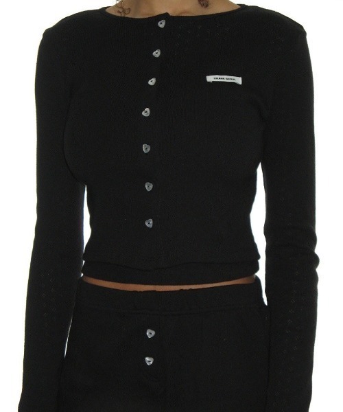 CRANK】HEART BUTTON EYELET CARDIGAN | OUR BRAND,CRANK