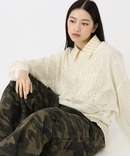 セール】3.3Field Trip／メッシュロゴニットプルオーバー