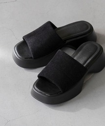 welleg（ウェレッグ）の「コーデュロイ ワイドバンド 厚底サンダル（サンダル）」