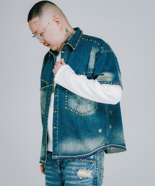 BREATH / ブレス】SUICIDE STUDS DENIM SHIRT / インディゴ [BR25S