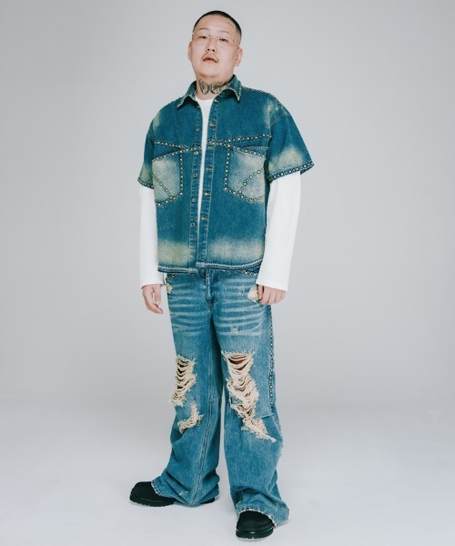 BREATH / ブレス】SUICIDE STUDS DENIM SHIRT / インディゴ [BR25S