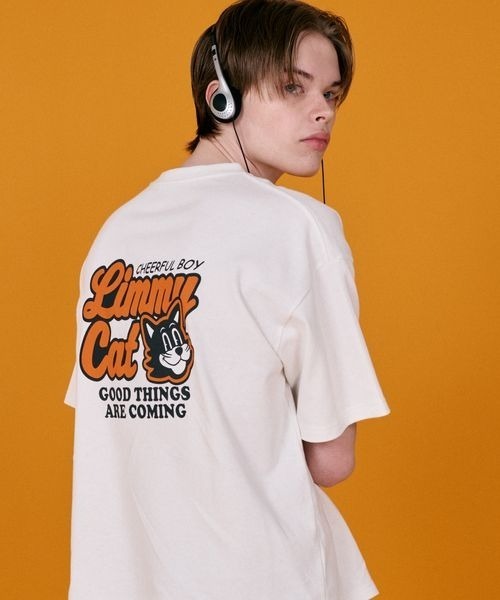 PBLIM(ページボーイリム)の「《UNISEX》LIMMY CATグラフィックTシャツ(Tシャツ/カットソー・レディース・ブラック/オフホワイト・LARGE/MEDIUM)」の2枚目の写真