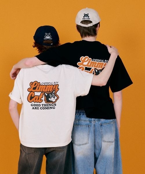 PBLIM(ページボーイリム)の「《UNISEX》LIMMY CATグラフィックTシャツ(Tシャツ/カットソー・レディース・ブラック/オフホワイト・LARGE/MEDIUM)」の3枚目の写真