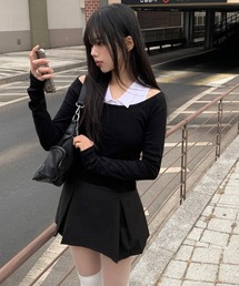 ELAINE HER SOY オフショルダー ブラック トップス オフショルダー」に該当するトップス（ブラック/黒色系