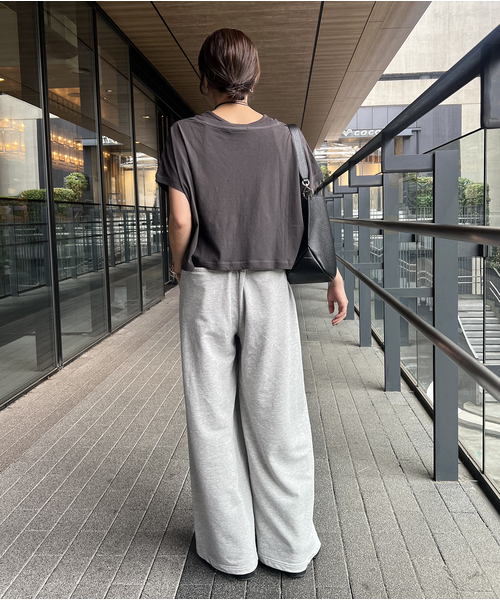 JOURNAL STANDARD(ジャーナルスタンダード)の「サマー裏毛イージーワイドパンツ(スウェットパンツ・レディース・チャコールグレー/ブラック・FREE)」の9枚目の写真