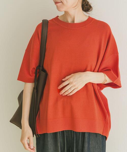 ITEMS URBANRESEARCH（アイテムズ アーバンリサーチ）の「ニットTシャツ（ニット/セーター・レディース・オレンジ/モカ/オフホワイト/ブラック/ブラウン系その他/チャコールグレー・FREE）」の16枚目の写真