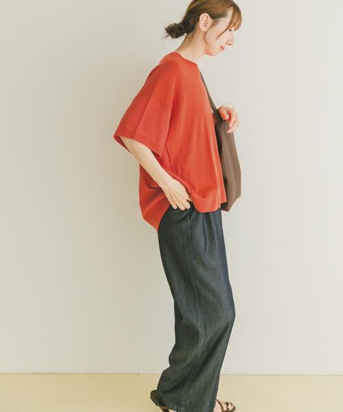 ITEMS URBANRESEARCH（アイテムズ アーバンリサーチ）の「ニットTシャツ（ニット/セーター・レディース・オレンジ/モカ/オフホワイト/ブラック/ブラウン系その他/チャコールグレー・FREE）」の21枚目の写真