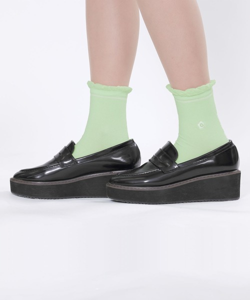 MARY QUANT(マリークワント)の「ラインポイントフリル ソックス(ソックス/靴下・レディース・ブラック/パープル/グレー/ライトグリーン・FREE)」の3枚目の写真