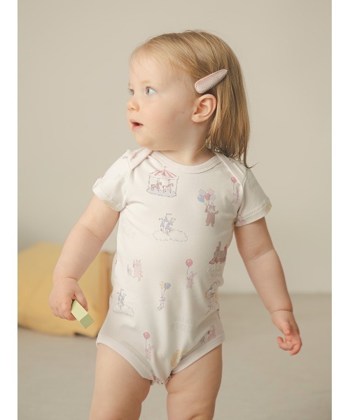 gelato pique(ジェラートピケ)の「【BABY】半袖ボディスーツ(ロンパース・キッズ・レッド/ブルー/ライトピンク/ミント/クリーム/オフホワイト/ピンク/イエロー/グレー/ベージュ・70/80)」の9枚目の写真