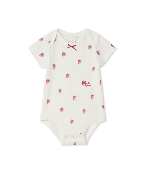 gelato pique(ジェラートピケ)の「【BABY】半袖ボディスーツ(ロンパース・キッズ・レッド/ブルー/ライトピンク/ミント/クリーム/オフホワイト/ピンク/イエロー/グレー/ベージュ・70/80)」の10枚目の写真