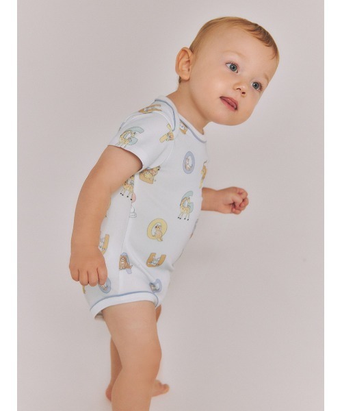 gelato pique(ジェラートピケ)の「【BABY】半袖ボディスーツ(ロンパース・キッズ・レッド/ブルー/ライトピンク/ミント/クリーム/オフホワイト/ピンク/イエロー/グレー/ベージュ・70/80)」の7枚目の写真