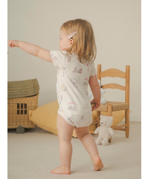 gelato pique(ジェラートピケ)の「【BABY】半袖ボディスーツ(ロンパース・キッズ・レッド/ブルー/ライトピンク/ミント/クリーム/オフホワイト/ピンク/イエロー/グレー/ベージュ・70/80)」の13枚目の写真