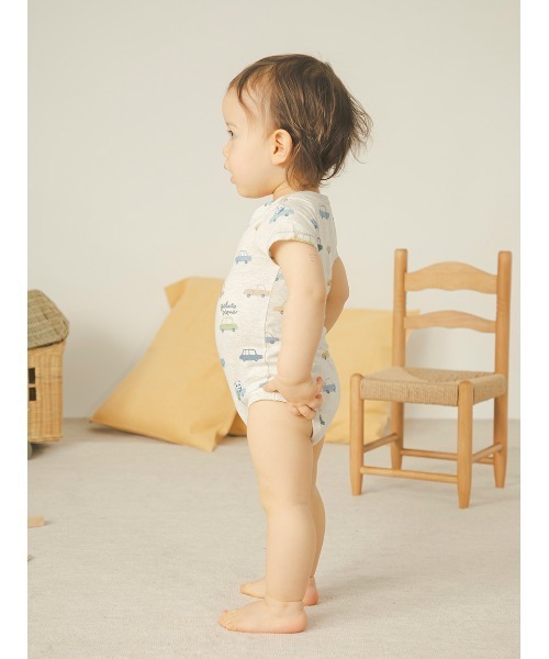 gelato pique(ジェラートピケ)の「【BABY】半袖ボディスーツ(ロンパース・キッズ・レッド/ブルー/ライトピンク/ミント/クリーム/オフホワイト/ピンク/イエロー/グレー/ベージュ・70/80)」の15枚目の写真