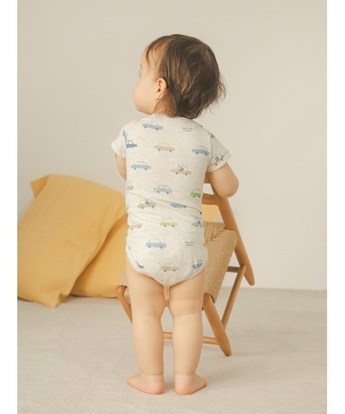 gelato pique(ジェラートピケ)の「【BABY】半袖ボディスーツ(ロンパース・キッズ・レッド/ブルー/ライトピンク/ミント/クリーム/オフホワイト/ピンク/イエロー/グレー/ベージュ・70/80)」の16枚目の写真