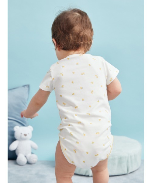 gelato pique(ジェラートピケ)の「【BABY】半袖ボディスーツ(ロンパース・キッズ・レッド/ブルー/ライトピンク/ミント/クリーム/オフホワイト/ピンク/イエロー/グレー/ベージュ・70/80)」の18枚目の写真