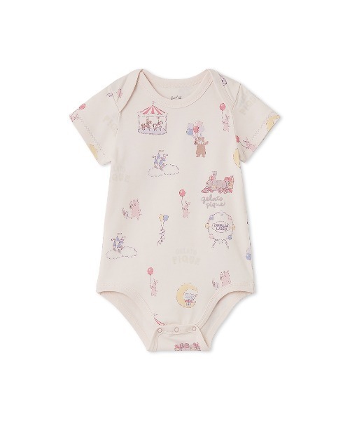 gelato pique(ジェラートピケ)の「【BABY】半袖ボディスーツ(ロンパース・キッズ・レッド/ブルー/ライトピンク/ミント/クリーム/オフホワイト/ピンク/イエロー/グレー/ベージュ・70/80)」の21枚目の写真