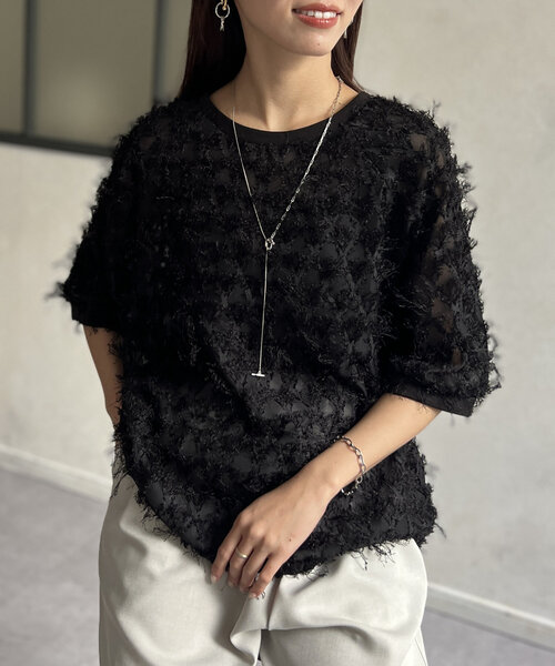 Colville フリンジ付き円形模様のトップス Colville フリンジ付き円形模様のトップス Colville フリンジ付き円形