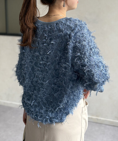 Chez toi(シェトワ)の「シアーフリンジブラウス(シャツ/ブラウス・レディース・ホワイト/ブルー/ブラック・FREE)」の22枚目の写真