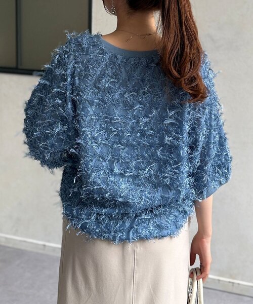 Chez toi(シェトワ)の「シアーフリンジブラウス(シャツ/ブラウス・レディース・ホワイト/ブルー/ブラック・FREE)」の21枚目の写真