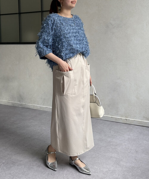 ブラウス シャツ シアーフリンジブラウス レディース STYLE DELI ブラウス シャツ 「LUXE」柄状フリンジシアー