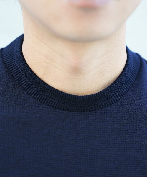 MEN'S BIGI（メンズビギ）の「ドットメッシュジャージTシャツ＜吸水速乾/通気性＞（Tシャツ/カットソー・メンズ・ネイビー/グレー/ブルー・02/03/04）」の13枚目の写真