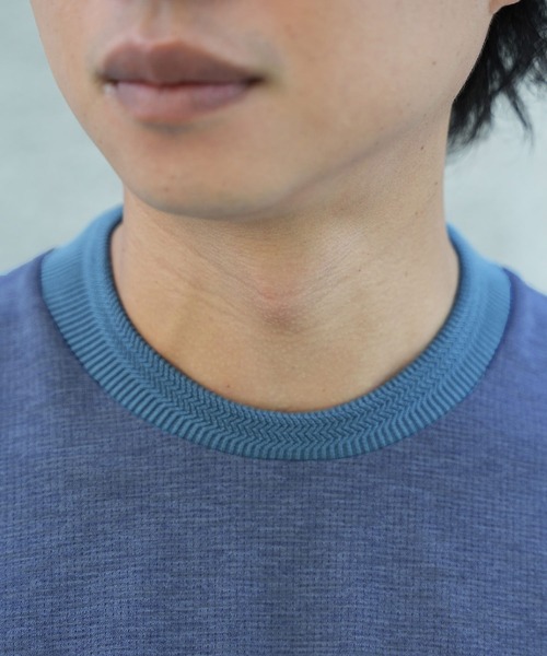 MEN'S BIGI（メンズビギ）の「ドットメッシュジャージTシャツ＜吸水速乾/通気性＞（Tシャツ/カットソー・メンズ・ネイビー/グレー/ブルー・02/03/04）」の12枚目の写真