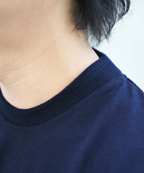 MEN'S BIGI（メンズビギ）の「ドットメッシュジャージTシャツ＜吸水速乾/通気性＞（Tシャツ/カットソー・メンズ・ネイビー/グレー/ブルー・02/03/04）」の16枚目の写真