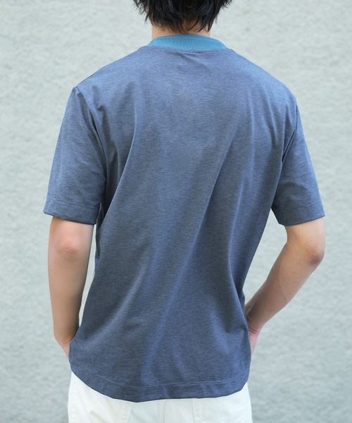 MEN'S BIGI（メンズビギ）の「ドットメッシュジャージTシャツ＜吸水速乾/通気性＞（Tシャツ/カットソー・メンズ・ネイビー/グレー/ブルー・02/03/04）」の11枚目の写真