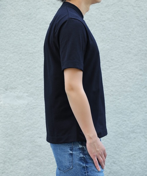 MEN'S BIGI（メンズビギ）の「ドットメッシュジャージTシャツ＜吸水速乾/通気性＞（Tシャツ/カットソー・メンズ・ネイビー/グレー/ブルー・02/03/04）」の7枚目の写真