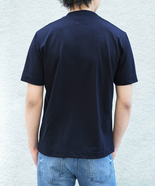 MEN'S BIGI（メンズビギ）の「ドットメッシュジャージTシャツ＜吸水速乾/通気性＞（Tシャツ/カットソー・メンズ・ネイビー/グレー/ブルー・02/03/04）」の8枚目の写真