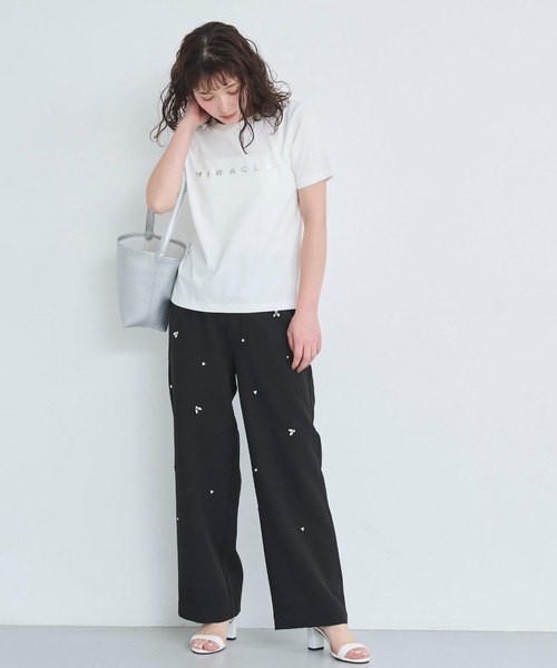 attiree(アティレー)の「ビジュー付きパンツ(スラックス・レディース・ホワイト/ブラック・SMALL/LARGE/MEDIUM)」の4枚目の写真