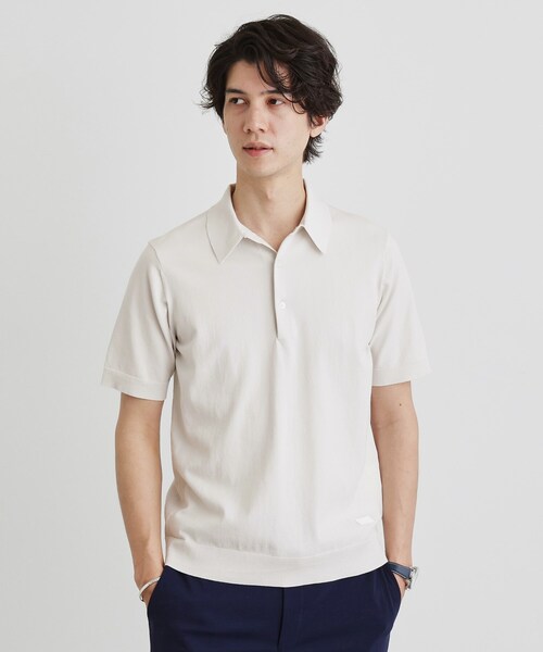 TAKEO KIKUCHI（タケオキクチ）の「テーラードニット ポロシャツ（ポロシャツ・メンズ・ブルー/ライトグレー/ネイビー・02/03/04）」の2枚目の写真