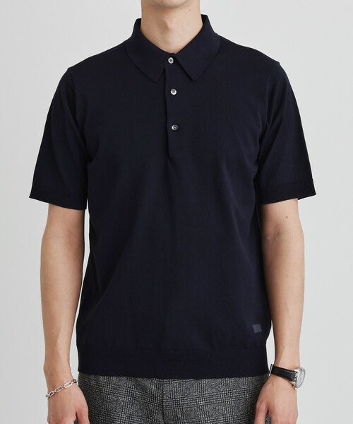 TAKEO KIKUCHI（タケオキクチ）の「テーラードニット ポロシャツ（ポロシャツ・メンズ・ブルー/ライトグレー/ネイビー・02/03/04）」の5枚目の写真