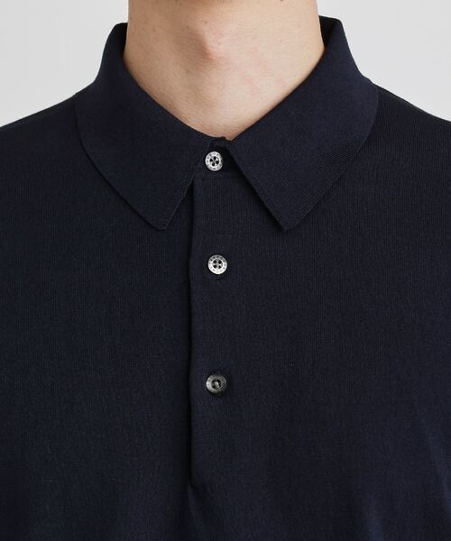 TAKEO KIKUCHI（タケオキクチ）の「テーラードニット ポロシャツ（ポロシャツ・メンズ・ブルー/ライトグレー/ネイビー・02/03/04）」の8枚目の写真