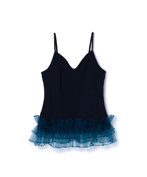 NON TOKYO（ノントーキョー）の「NON TOKYO/ノントーキョー/FRILL CAMISOLE（キャミソール・レディース・グリーン/ネイビー/パープル・FREE）」の4枚目の写真