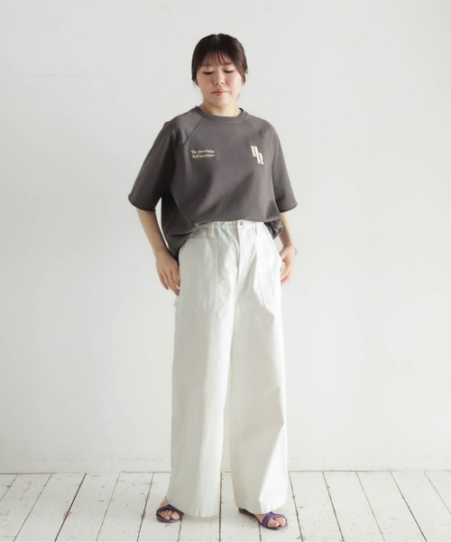 NOMBRE IMPAIR(ノンブルアンペール)の「ミニ裏毛 NR刺繍5分袖P/O(Tシャツ/カットソー・レディース・チャコールグレー/キナリ・FREE)」の14枚目の写真