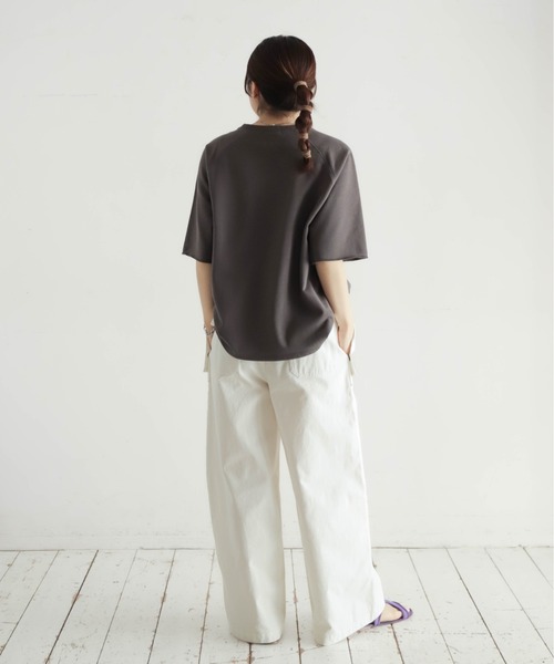NOMBRE IMPAIR(ノンブルアンペール)の「ミニ裏毛 NR刺繍5分袖P/O(Tシャツ/カットソー・レディース・チャコールグレー/キナリ・FREE)」の15枚目の写真