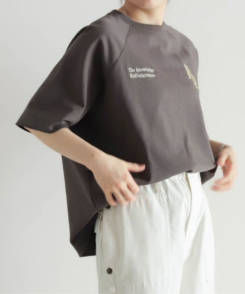 NOMBRE IMPAIR(ノンブルアンペール)の「ミニ裏毛 NR刺繍5分袖P/O(Tシャツ/カットソー・レディース・チャコールグレー/キナリ・FREE)」の8枚目の写真