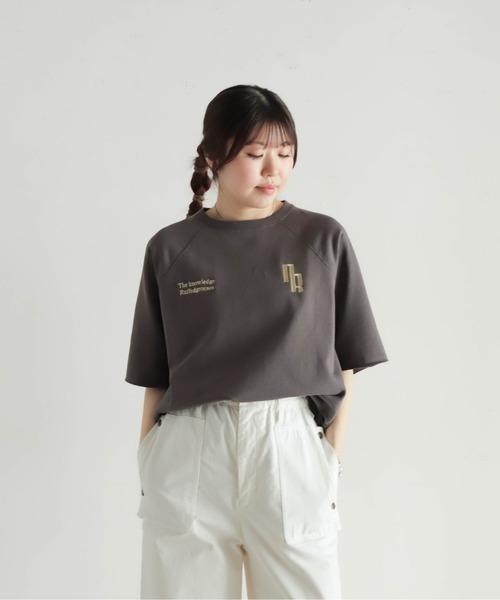 NOMBRE IMPAIR(ノンブルアンペール)の「ミニ裏毛 NR刺繍5分袖P/O(Tシャツ/カットソー・レディース・チャコールグレー/キナリ・FREE)」の17枚目の写真