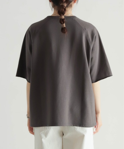 NOMBRE IMPAIR(ノンブルアンペール)の「ミニ裏毛 NR刺繍5分袖P/O(Tシャツ/カットソー・レディース・チャコールグレー/キナリ・FREE)」の6枚目の写真